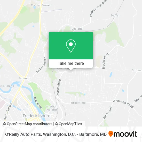 O'Reilly Auto Parts map