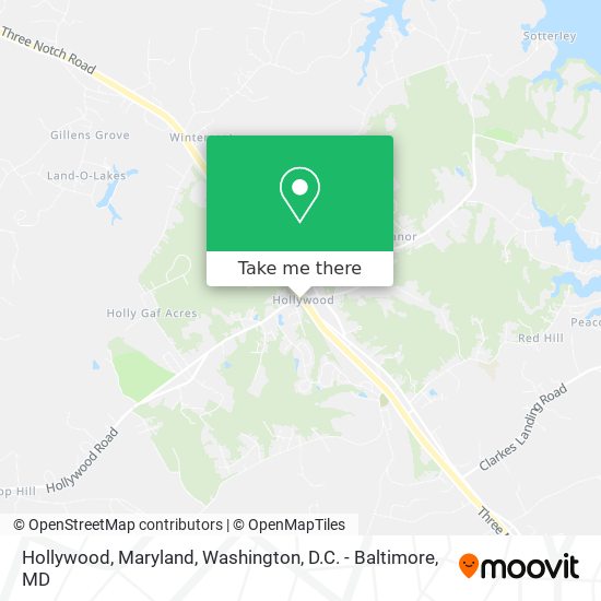 Mapa de Hollywood, Maryland