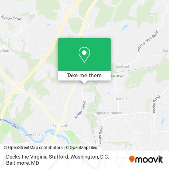 Decks Inc Virginia Stafford map