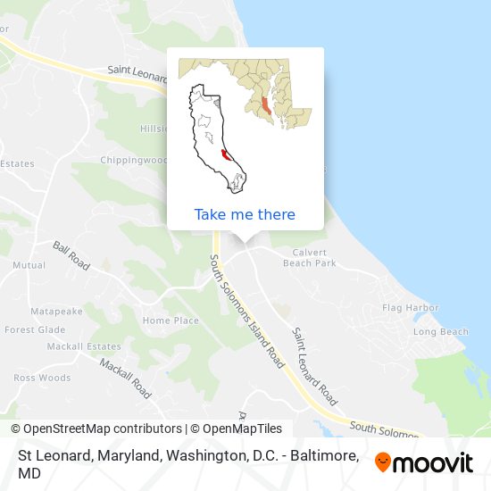 St Leonard, Maryland map
