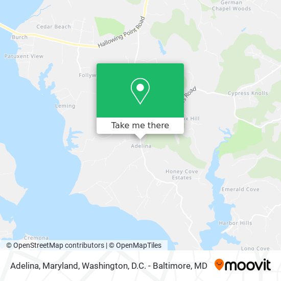 Mapa de Adelina, Maryland