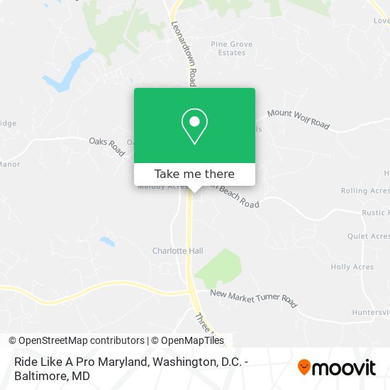 Ride Like A Pro Maryland map