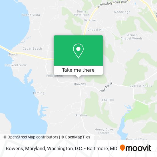 Bowens, Maryland map