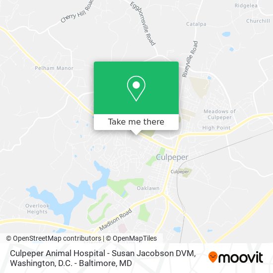 Mapa de Culpeper Animal Hospital - Susan Jacobson DVM