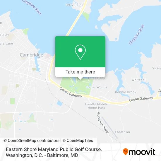 Eastern Shore Maryland Public Golf Course map