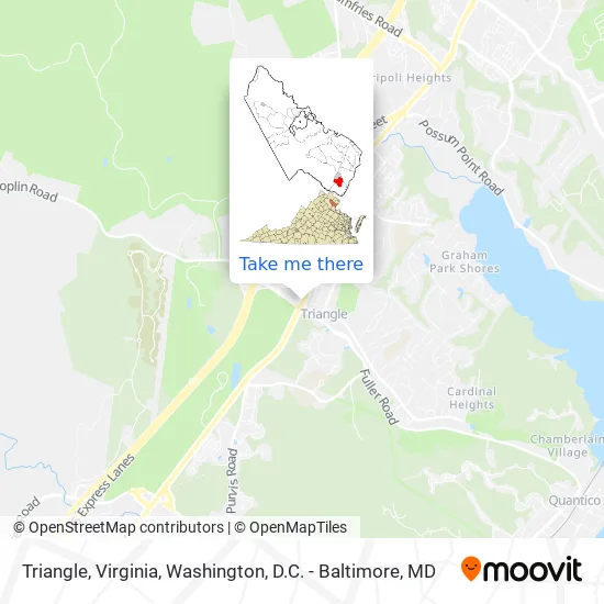Triangle, Virginia map