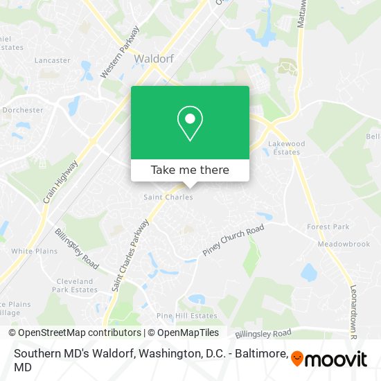 Mapa de Southern MD's Waldorf