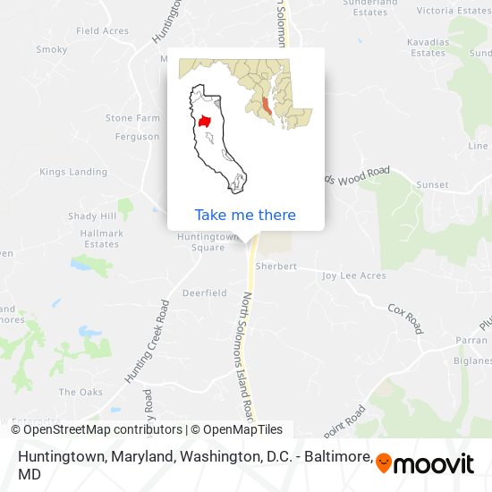 Huntingtown, Maryland map
