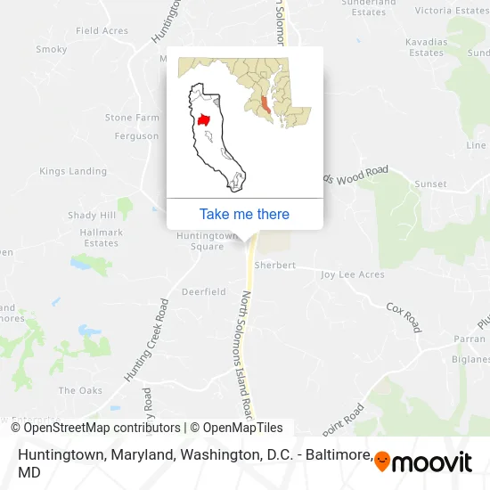 Huntingtown, Maryland map