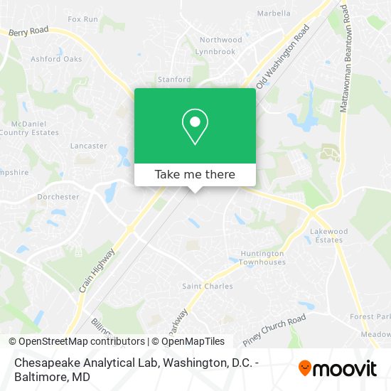 Chesapeake Analytical Lab map