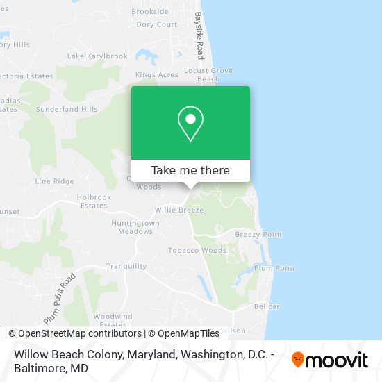 Willow Beach Colony, Maryland map