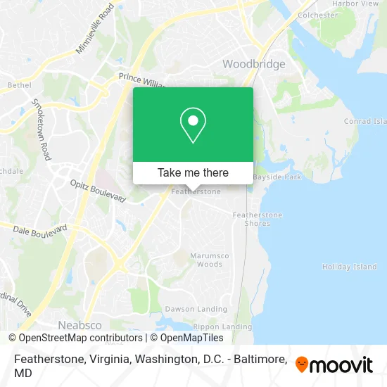 Featherstone, Virginia map