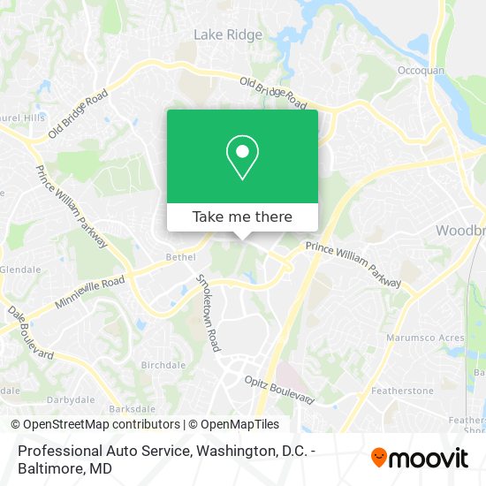 Professional Auto Service map