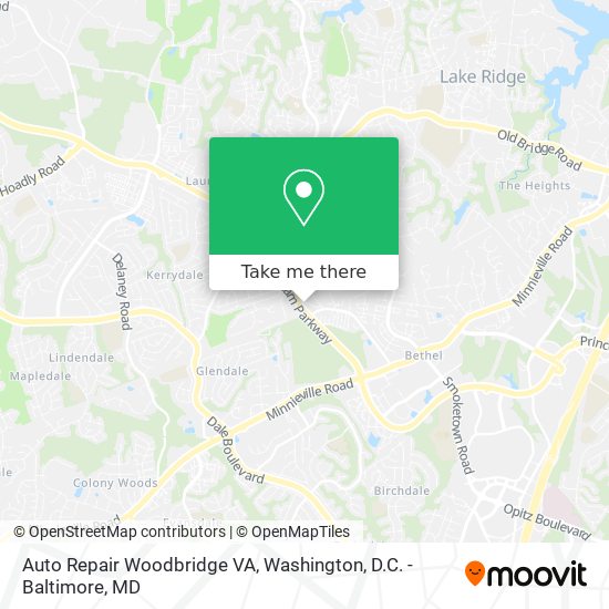 Auto Repair Woodbridge VA map