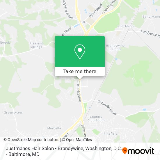 Justmanes Hair Salon - Brandywine map