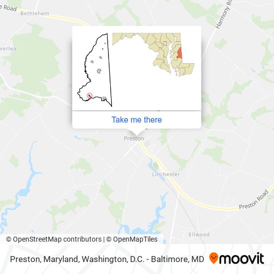 Preston, Maryland map