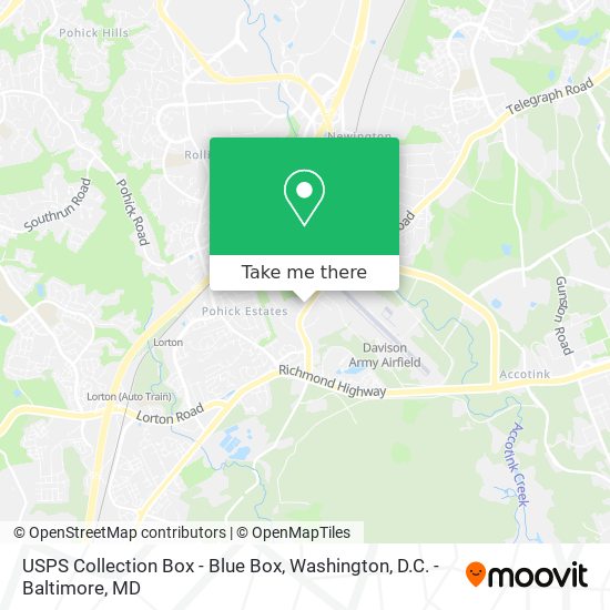 Mapa de USPS Collection Box - Blue Box