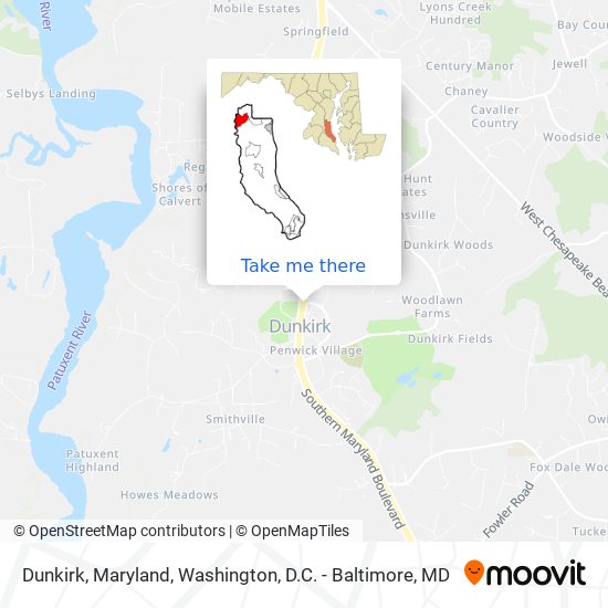 Mapa de Dunkirk, Maryland