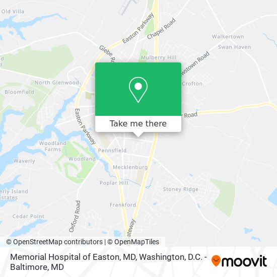 Mapa de Memorial Hospital of Easton, MD