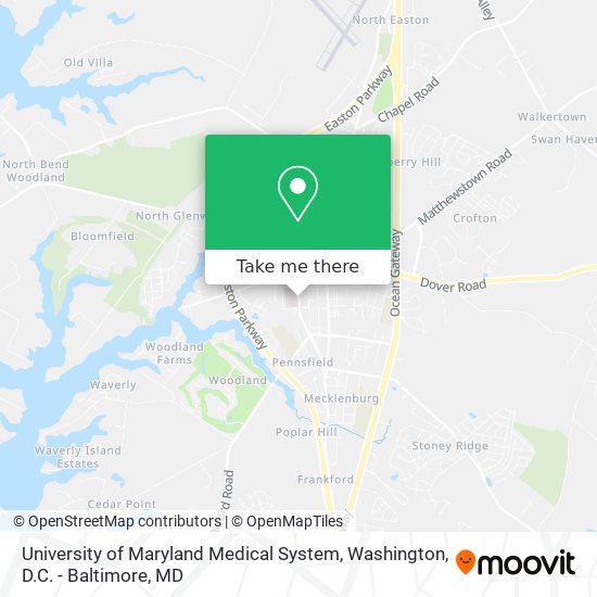 University of Maryland Medical System map