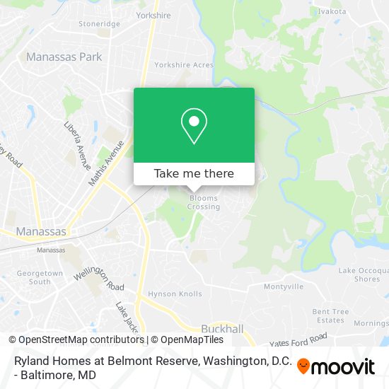 Mapa de Ryland Homes at Belmont Reserve