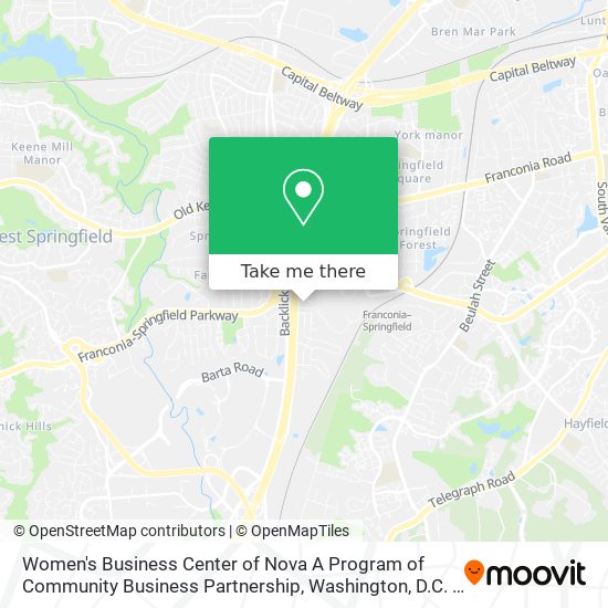 Women's Business Center of Nova A Program of Community Business Partnership map