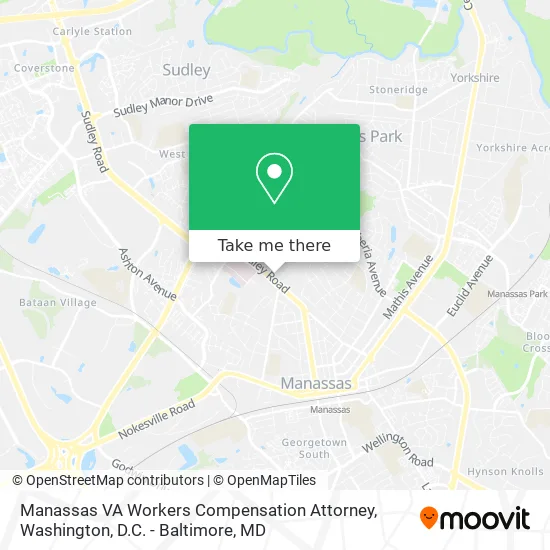 Manassas VA Workers Compensation Attorney map