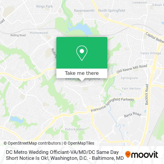 DC Metro Wedding Officiant-VA / MD / DC Same Day Short Notice Is Ok! map