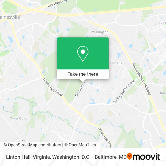 Linton Hall, Virginia map