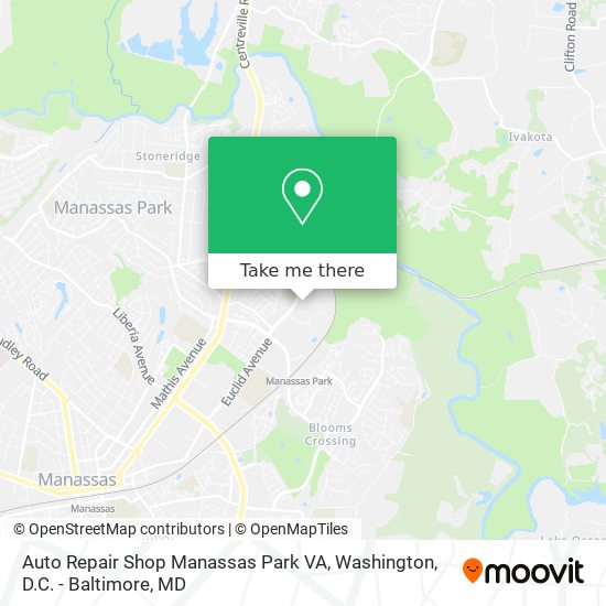 Auto Repair Shop Manassas Park VA map