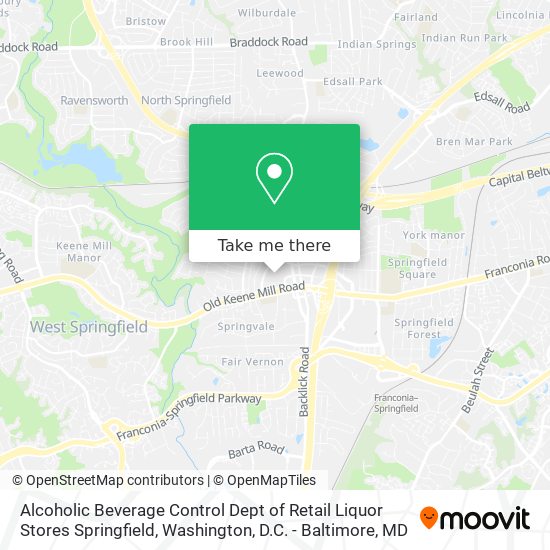 Mapa de Alcoholic Beverage Control Dept of Retail Liquor Stores Springfield