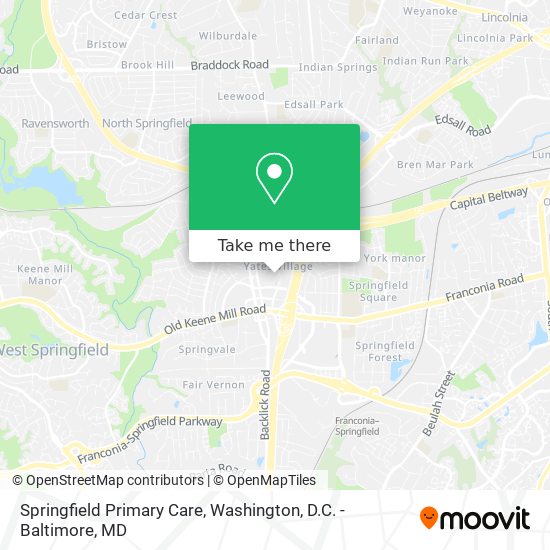 Mapa de Springfield Primary Care