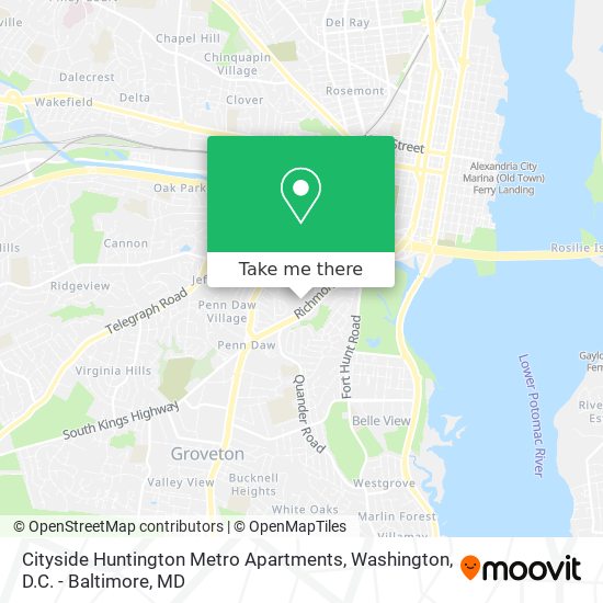 Mapa de Cityside Huntington Metro Apartments
