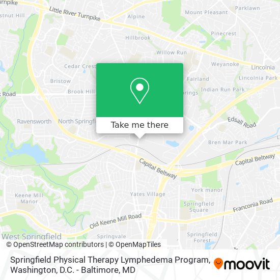 Springfield Physical Therapy Lymphedema Program map