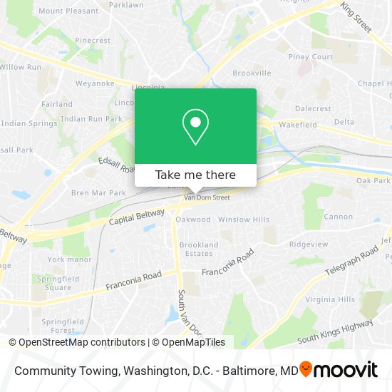 Community Towing map