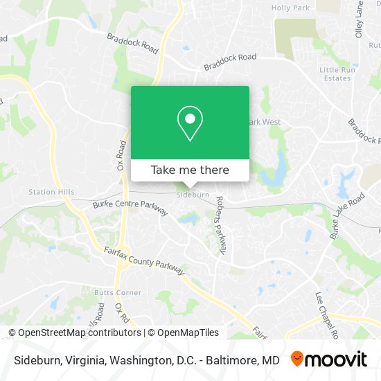 Sideburn, Virginia map