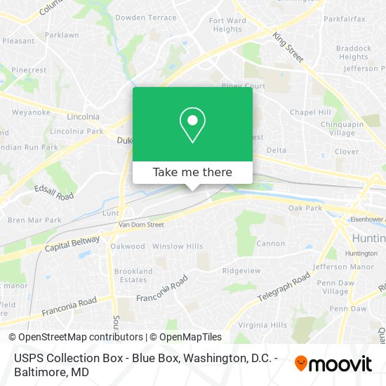 Mapa de USPS Collection Box - Blue Box