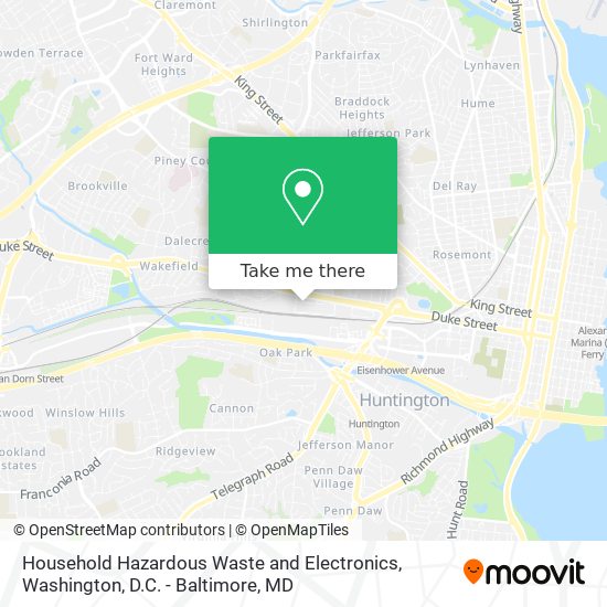 Household Hazardous Waste and Electronics map