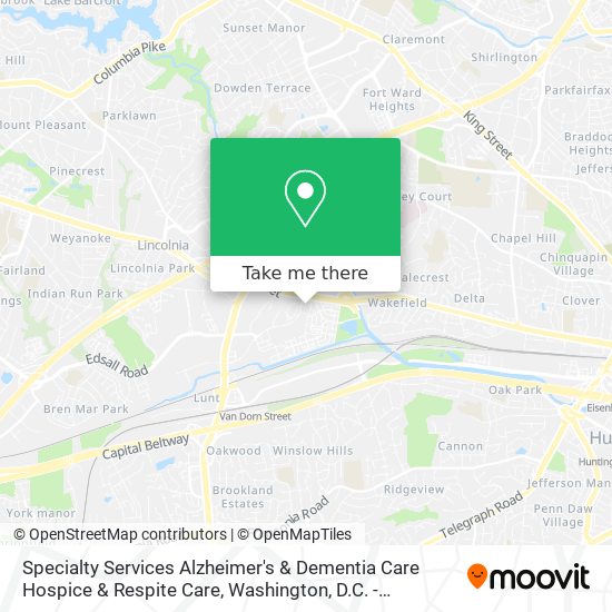 Specialty Services Alzheimer's & Dementia Care Hospice & Respite Care map