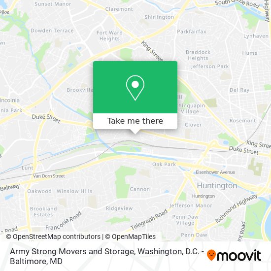 Army Strong Movers and Storage map