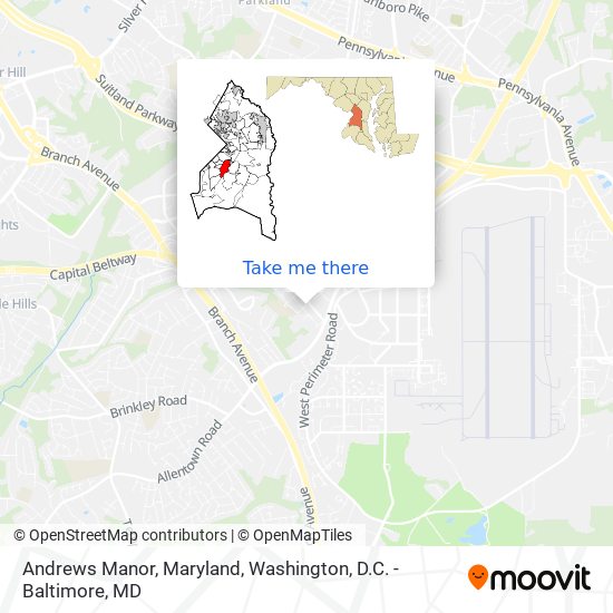 Andrews Manor, Maryland map