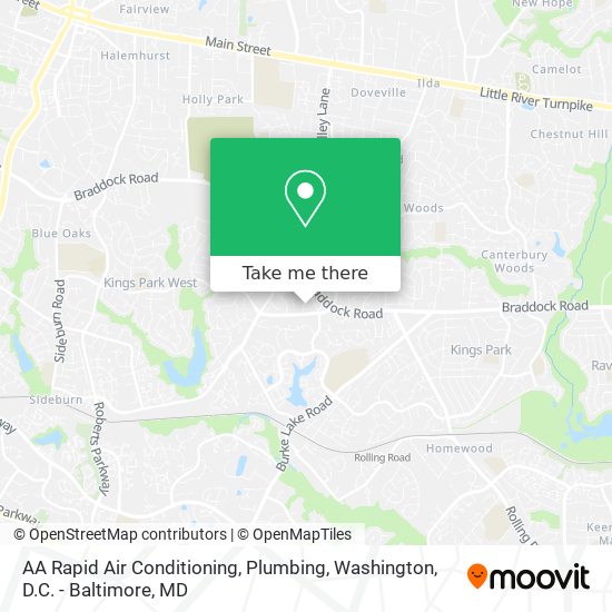 AA Rapid Air Conditioning, Plumbing map