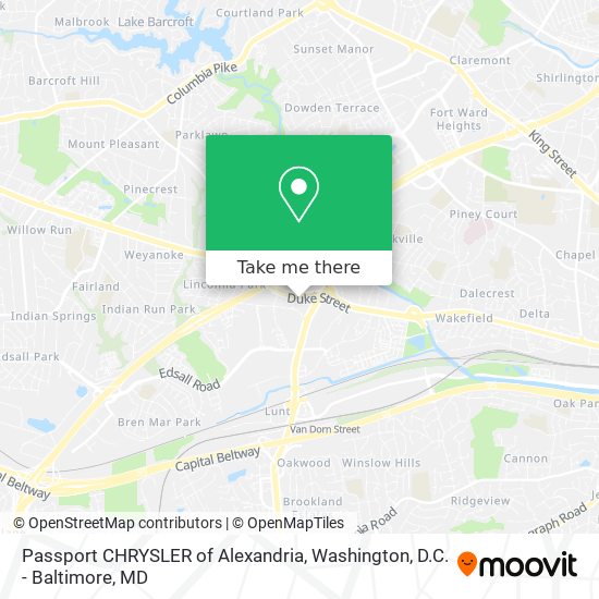 Mapa de Passport CHRYSLER of Alexandria