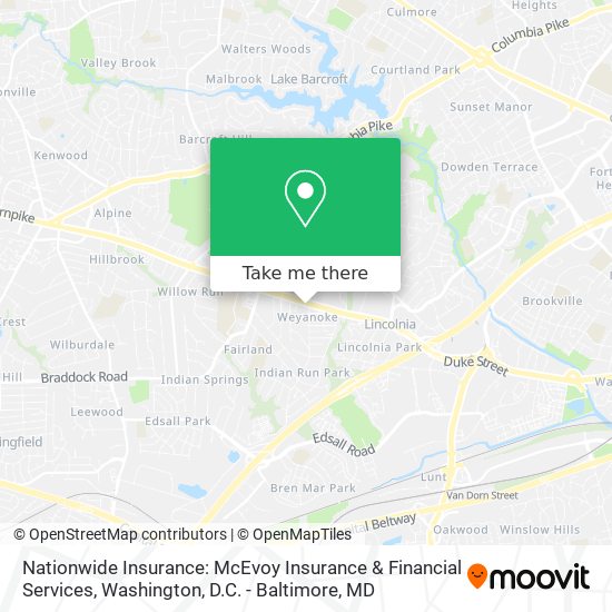 Mapa de Nationwide Insurance: McEvoy Insurance & Financial Services