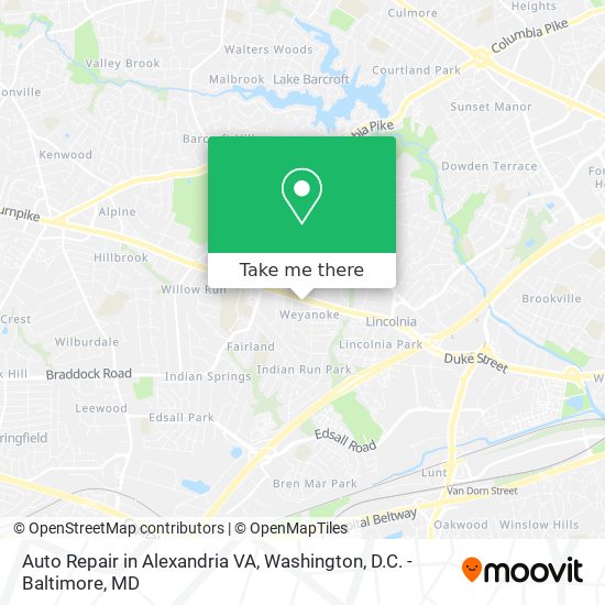 Mapa de Auto Repair in Alexandria VA
