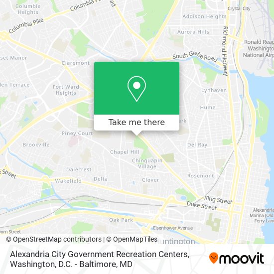 Alexandria City Government Recreation Centers map
