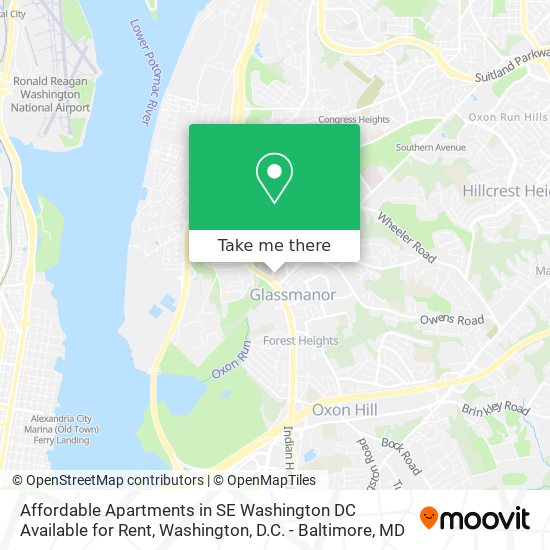 Mapa de Affordable Apartments in SE Washington DC Available for Rent