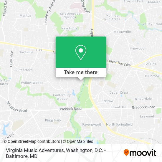 Mapa de Virginia Music Adventures