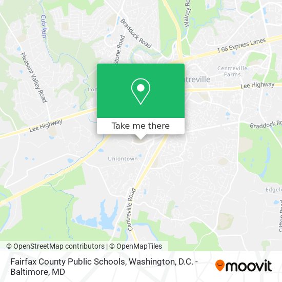 Mapa de Fairfax County Public Schools
