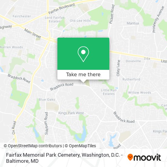 Mapa de Fairfax Memorial Park Cemetery